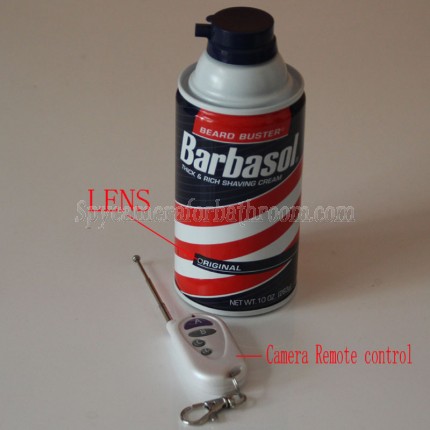 Shaving Cream Pinhole Shower Spy Camera DVR HD 1920X1080 32GB(Motion Activated,Remote Control )