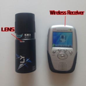 Wireless Bathroom Hidden Camera Spray Bottle Pinhole Spy Camera 2.4GHz with Portable Receiver-Increase Receive Distance